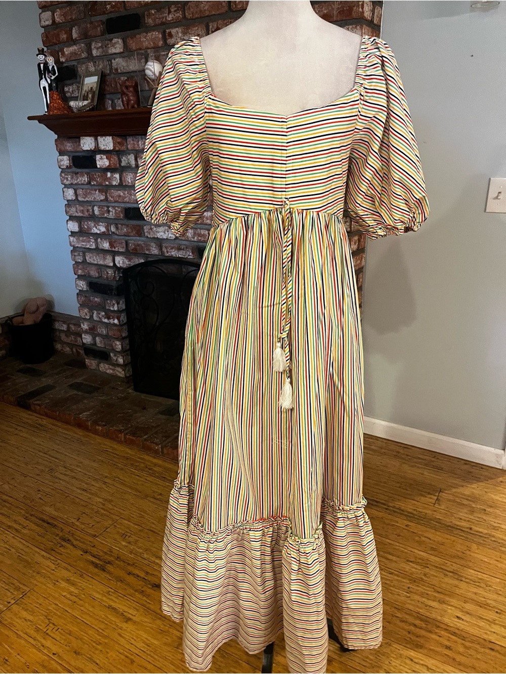 Fore $94 Striped Puff-Sleeve Maxi Dress - Multicolor